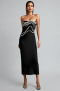 Kynatr Sleeveless Diamond Bandage Maxi Dress