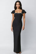 Lieve Short Sleeve Diamond Bandage Maxi Dress