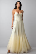 Korih Lace Strapless Corset Maxi Dress