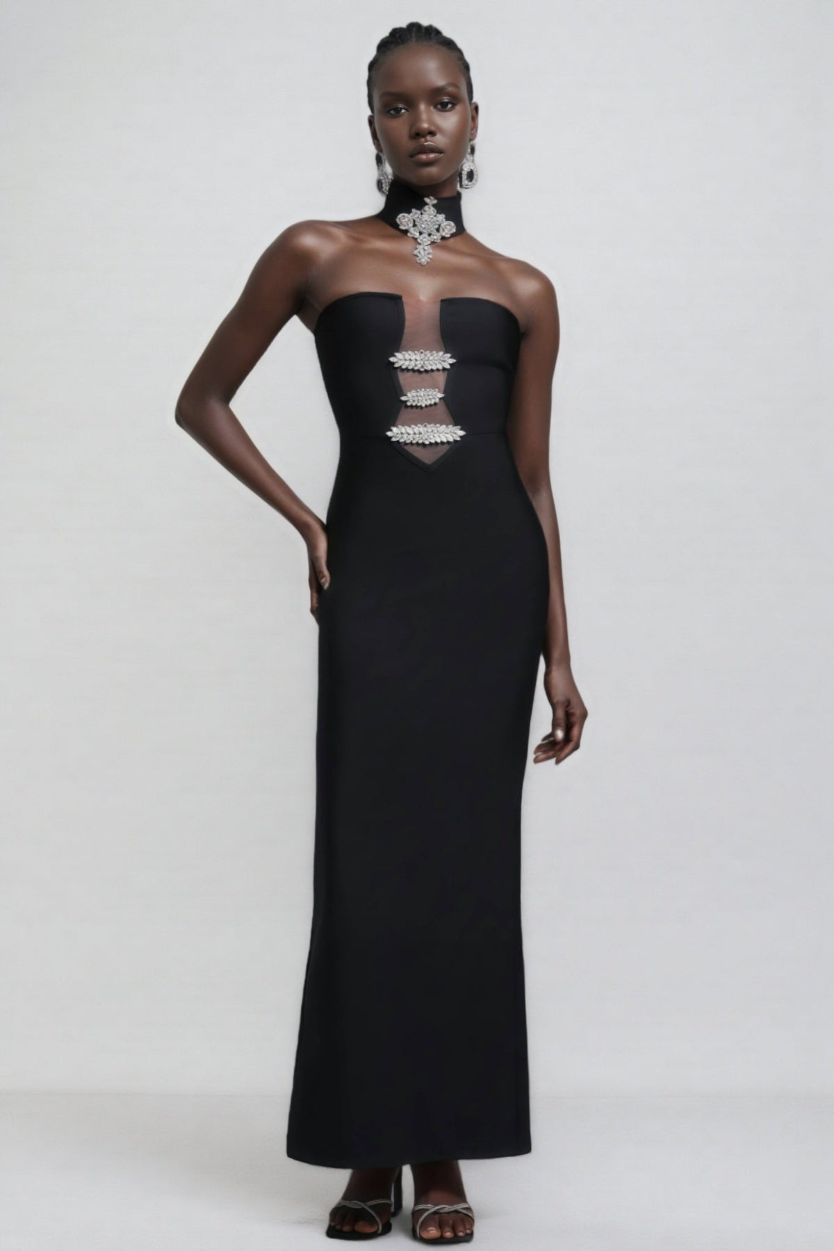 Naysk Rhinestone Bandage Maxi Dress