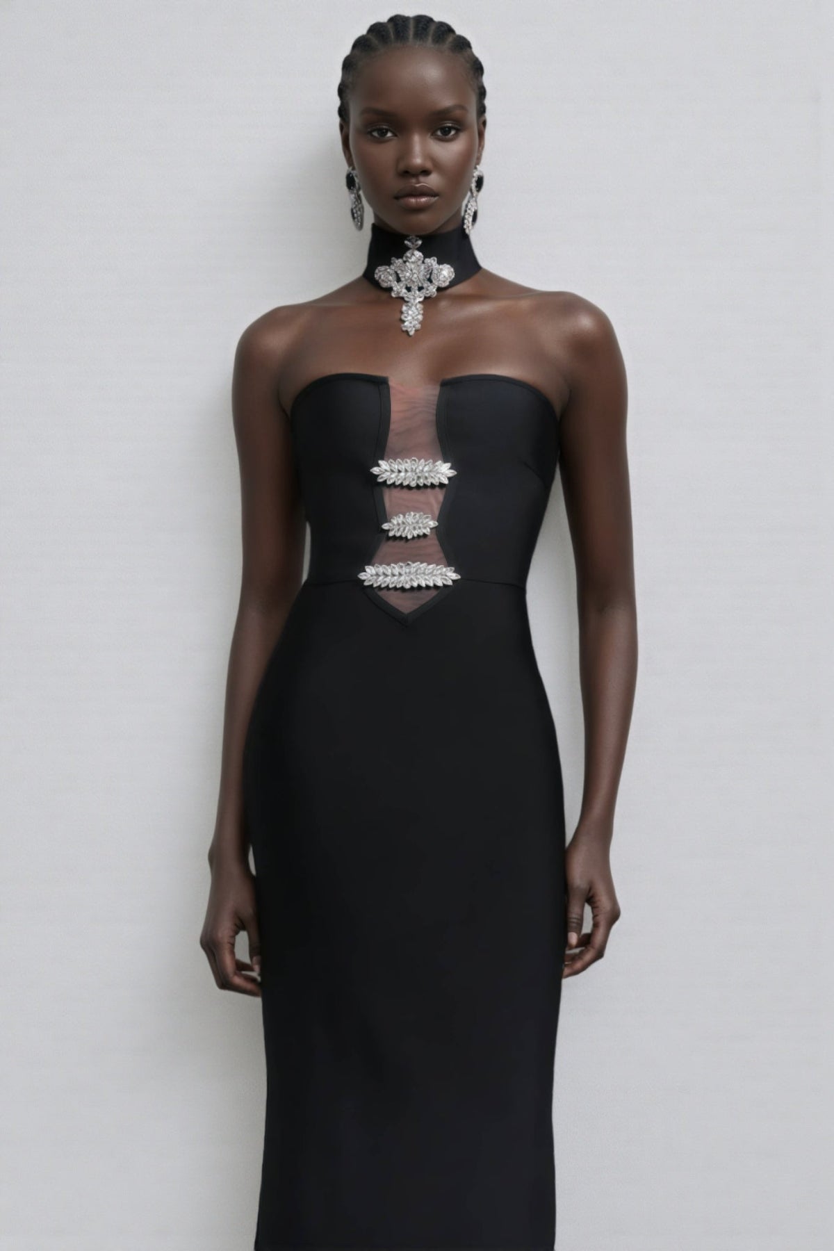 Naysk Rhinestone Bandage Maxi Dress