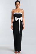 Lala Bandage Strapless Bow Maxi Dress