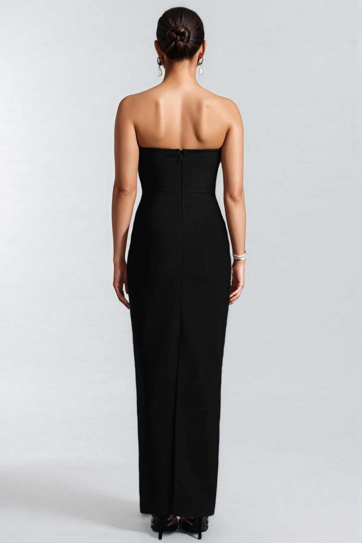 Lala Bandage Strapless Bow Maxi Dress