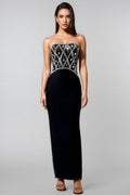 Mio Sleeveless Diamond Bandage Maxi Dress