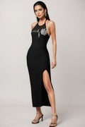 Lennon Sleeveless Diamond Slit Bandage Maxi Dress