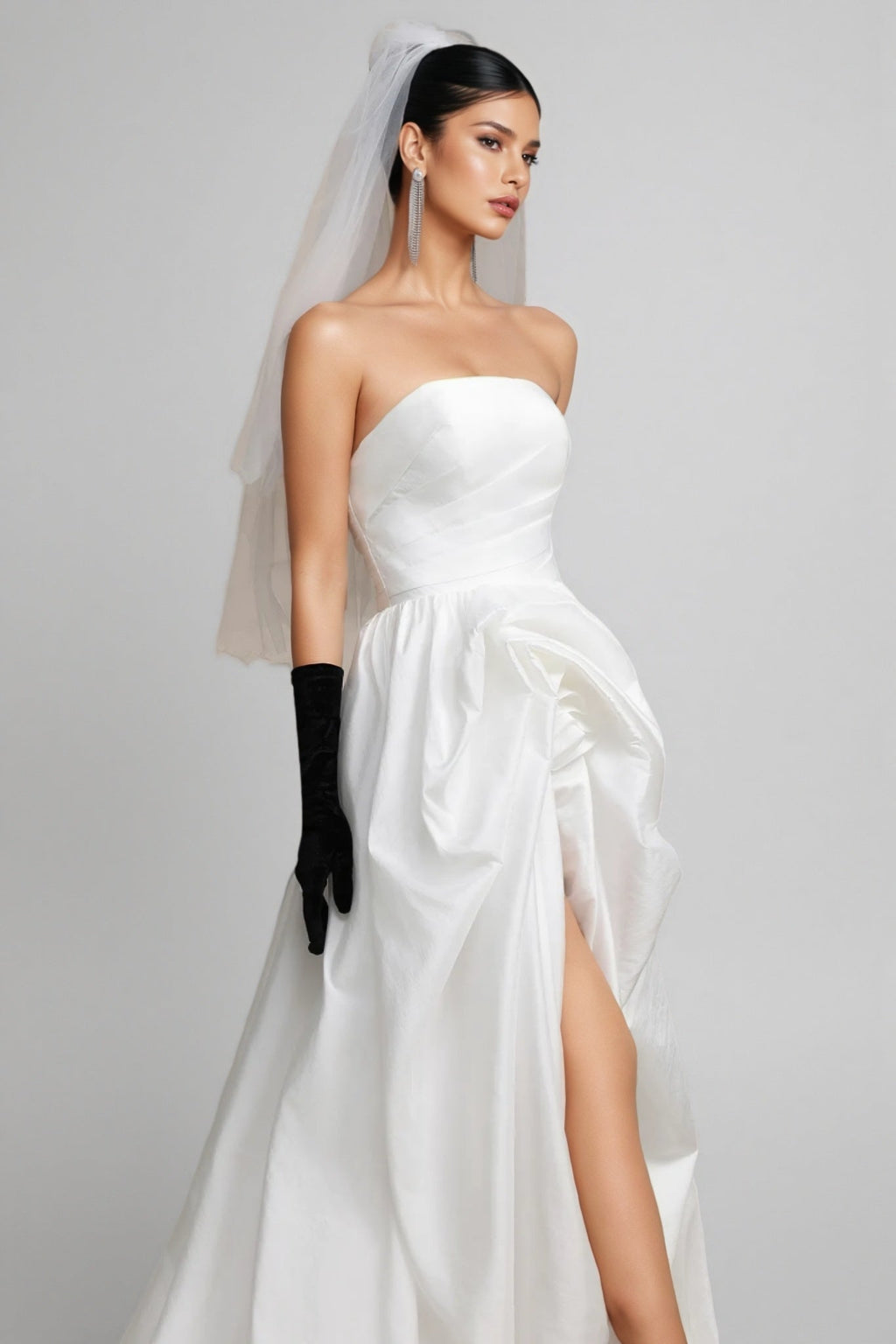Lexi White Strapless Wedding Maxi Dress