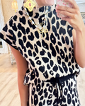 Leopard Print Pants Suit