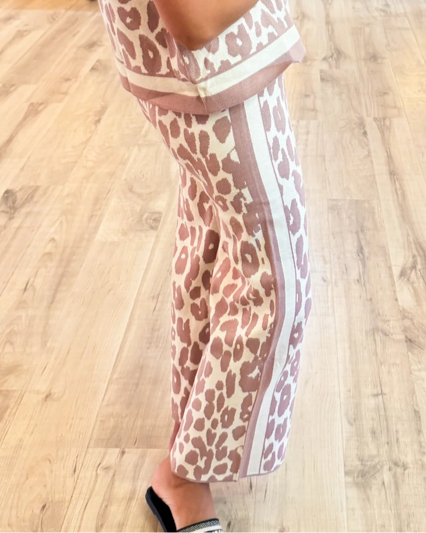 Leopard Print Pants Suit