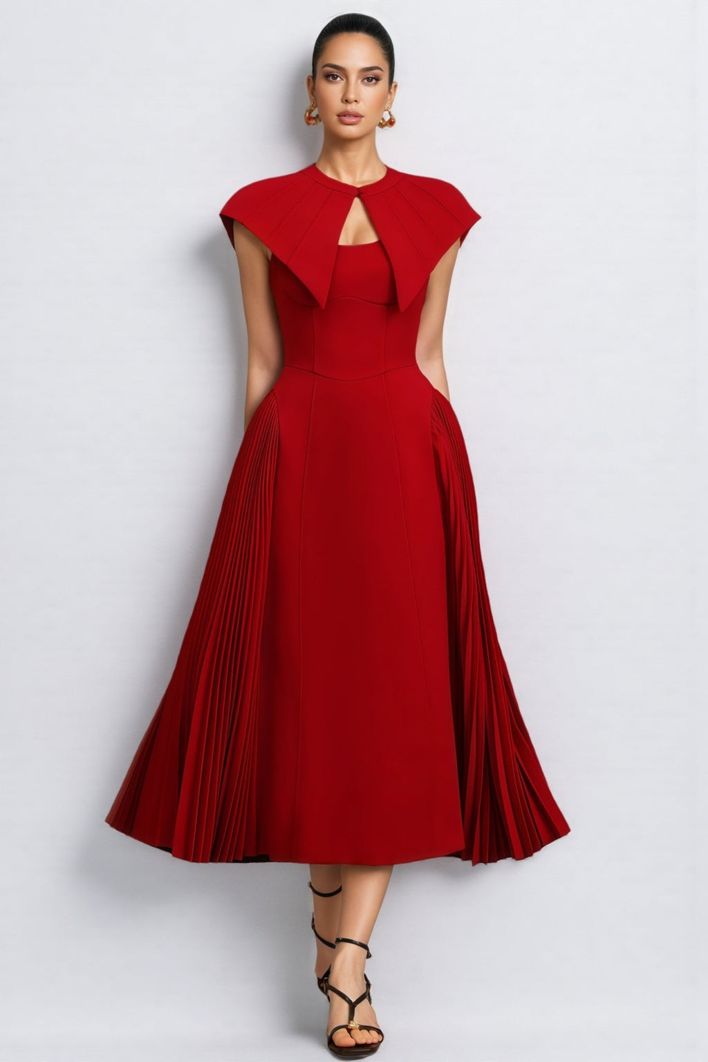 Mariam Halter Folds Maxi Dress