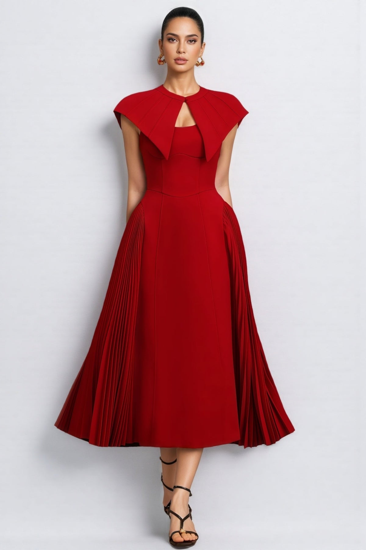 Mariam Halter Folds Maxi Dress