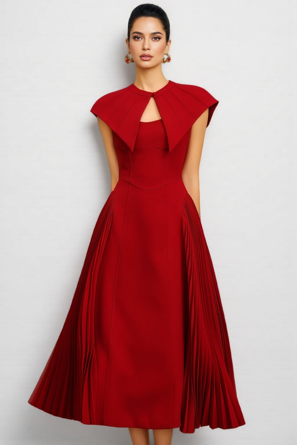 Mariam Halter Folds Maxi Dress