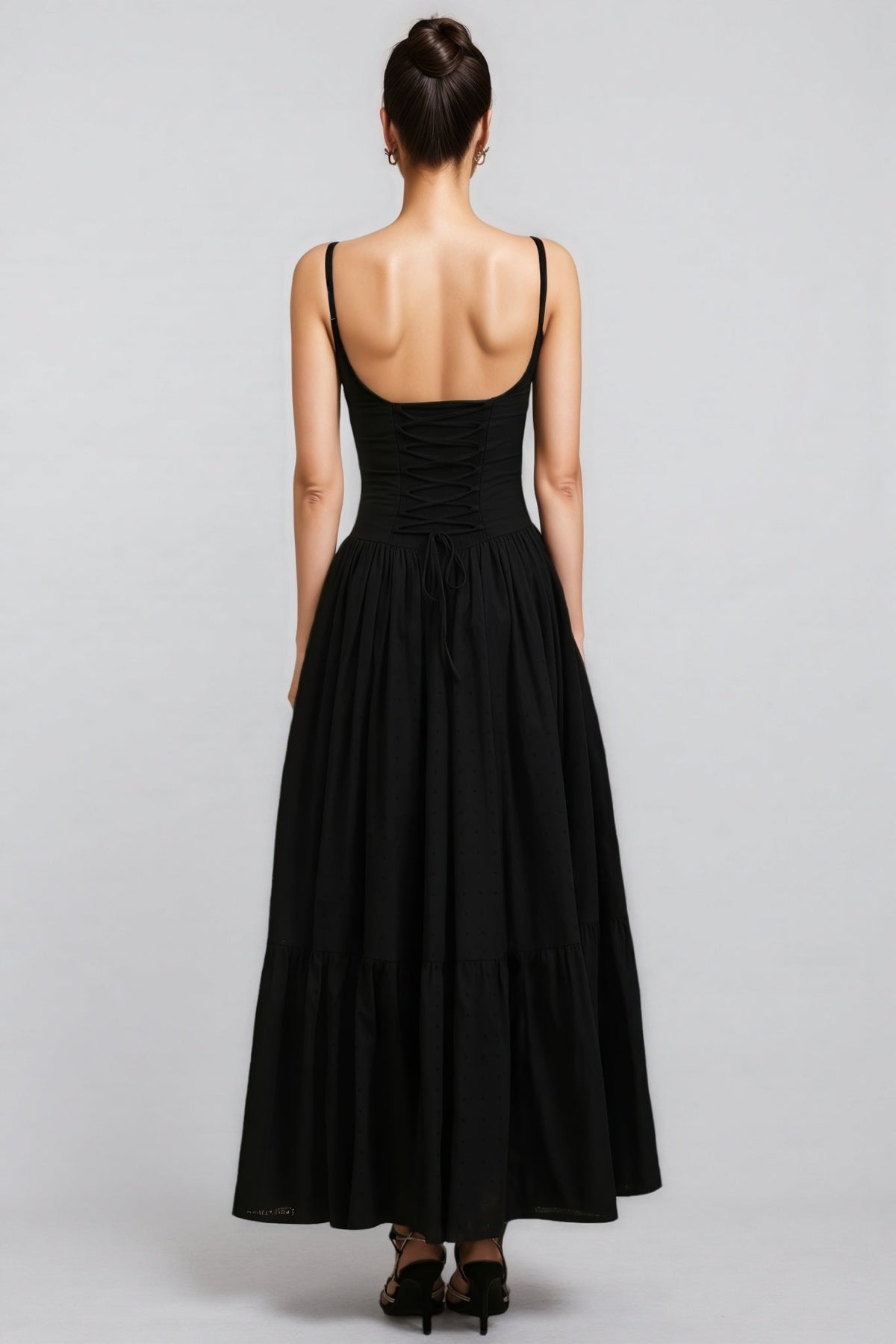 Karina Halter Folds Slit Maxi Dress