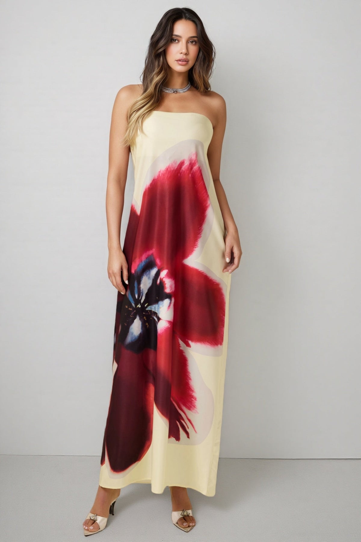 Patric Satin Off-shoulder Maxi Dress