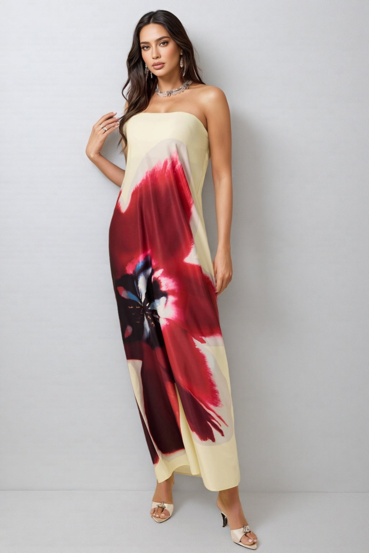 Patric Satin Off-shoulder Maxi Dress
