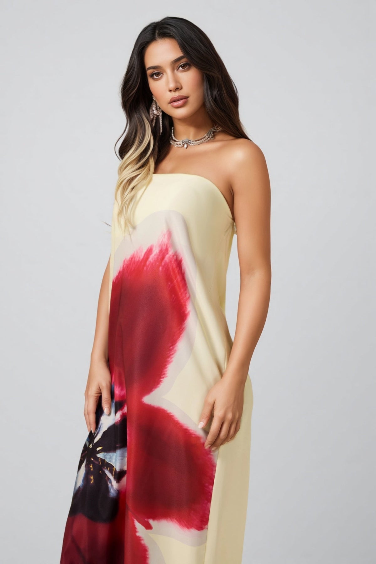 Patric Satin Off-shoulder Maxi Dress