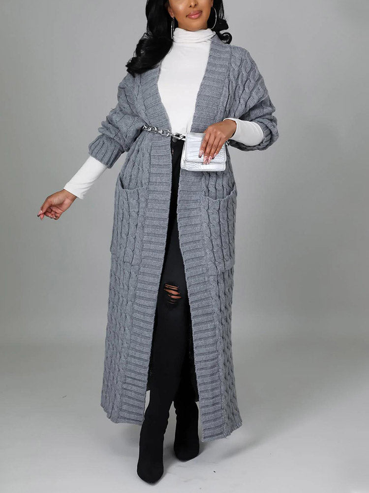 Knitted Graceful Open Front Cardigan