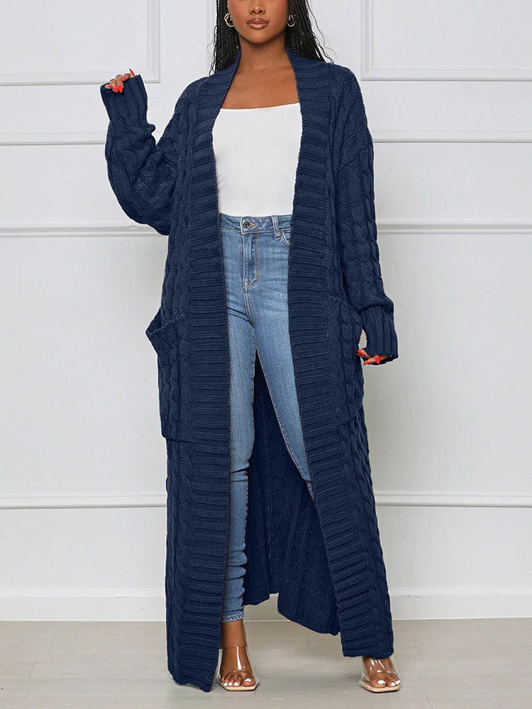 Knitted Graceful Open Front Cardigan