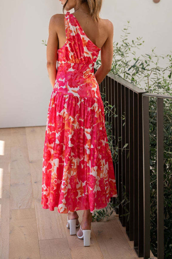 Mid-length Off-the-shoulder Sleeveless Midi Dress