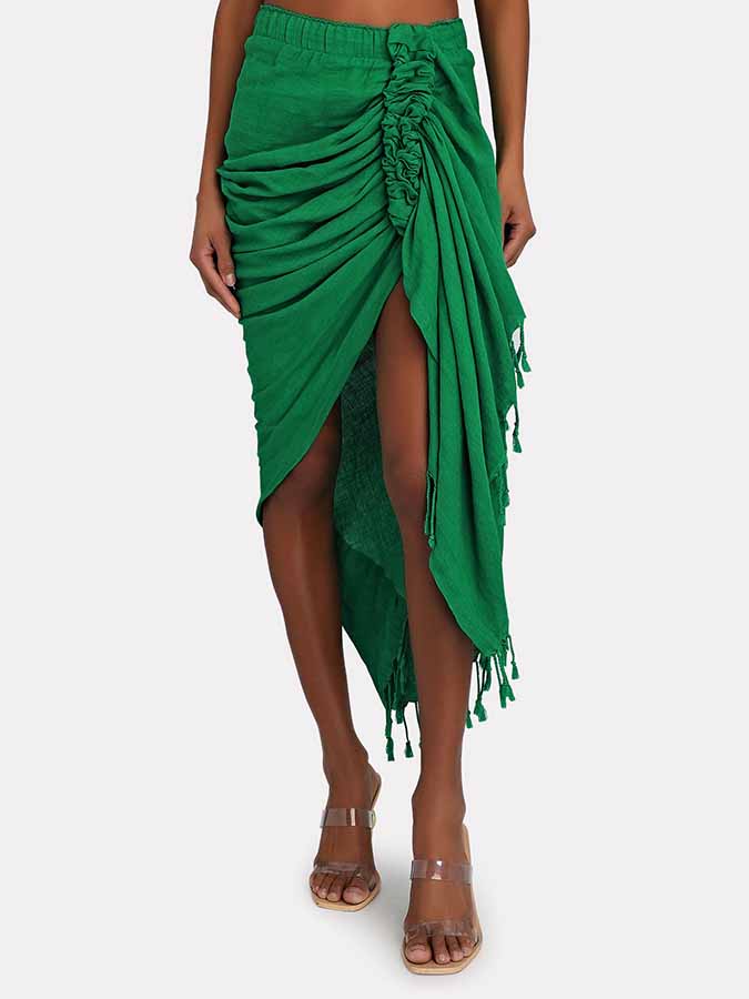 One-shoulder Swimsuit and Beach Skirt