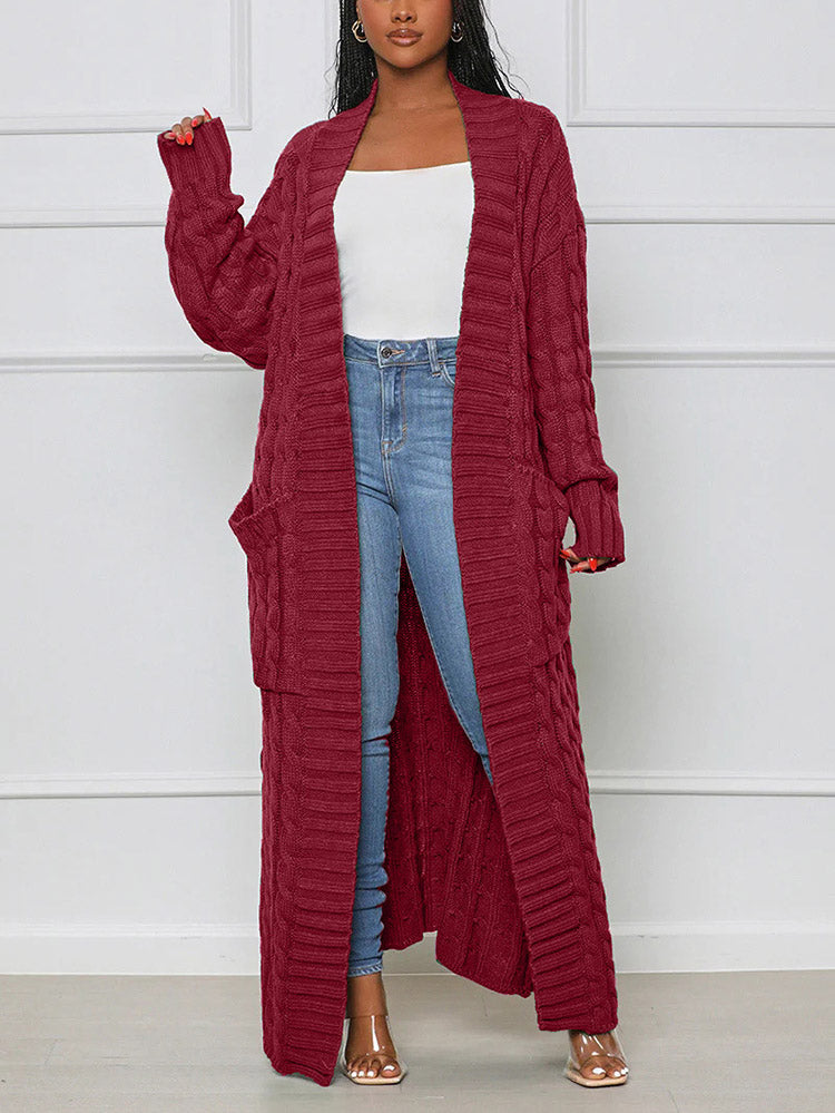 Knitted Graceful Open Front Cardigan