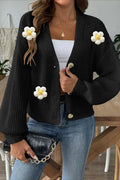 Short Knit Long Sleeve Cardigan
