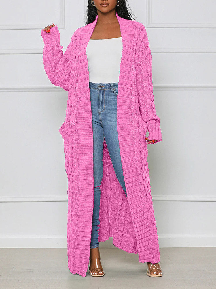 Knitted Graceful Open Front Cardigan