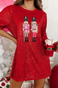 Nutcrackers for the Holidays Sequin Nutcracker T-shirt Mini Dress