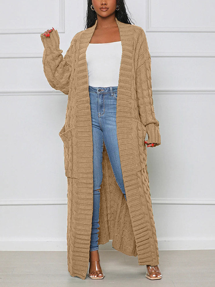 Knitted Graceful Open Front Cardigan