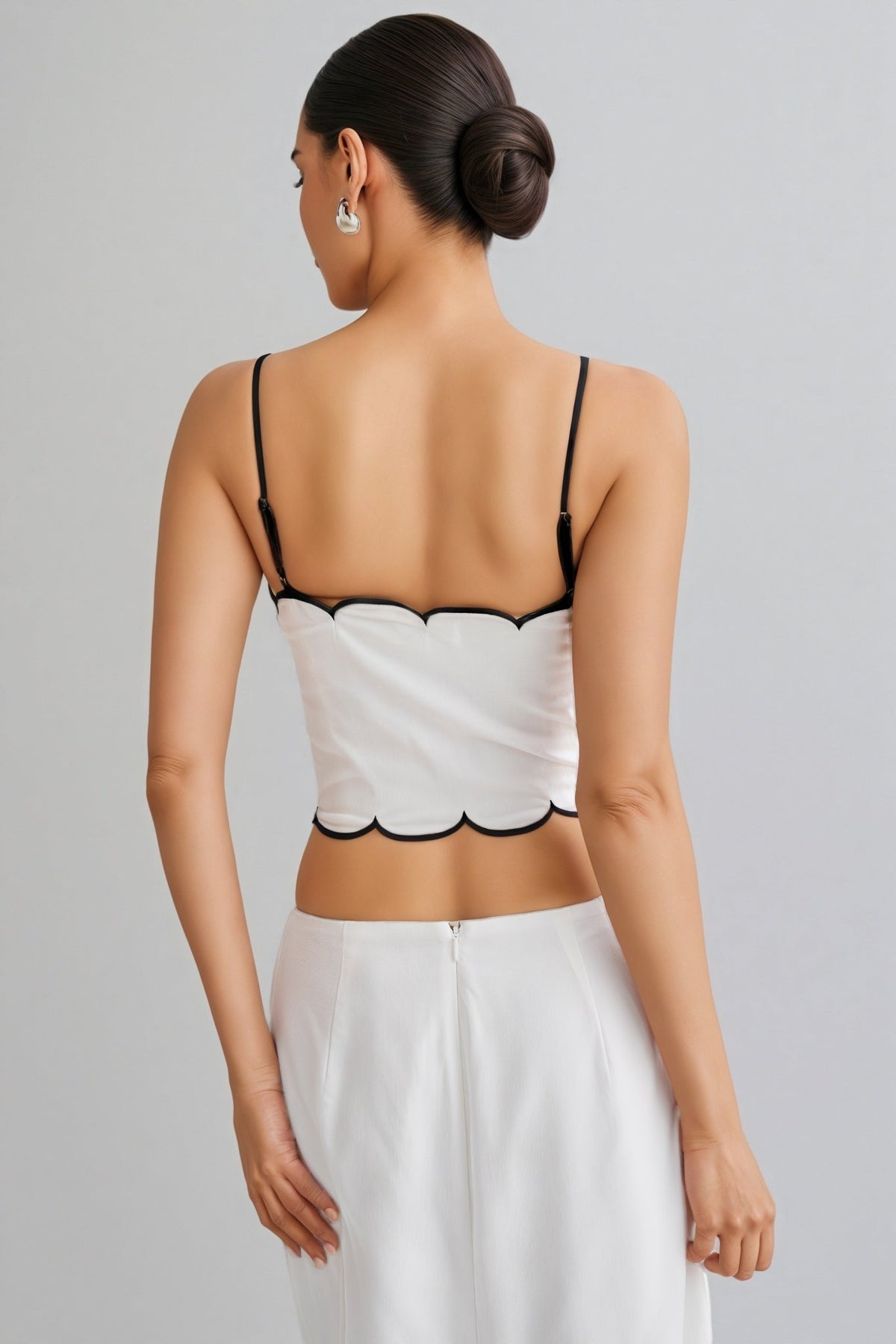 Nasim Scalloped Linen Top Maxi Dress Set