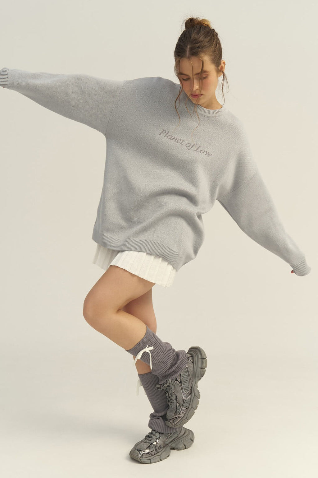 Slim-fit Graphic Letter Print Versatile Knit Sweater
