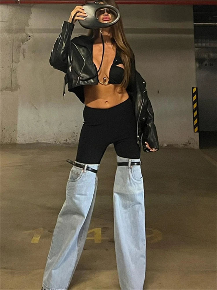 ’s Palazzo Trousers Wide Jeans Loose Denim Pants Summer New Low Rise Jeans