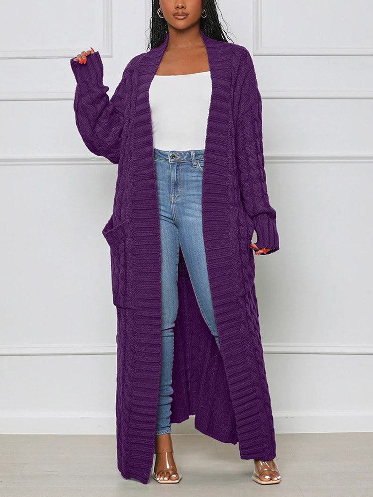 Knitted Graceful Open Front Cardigan