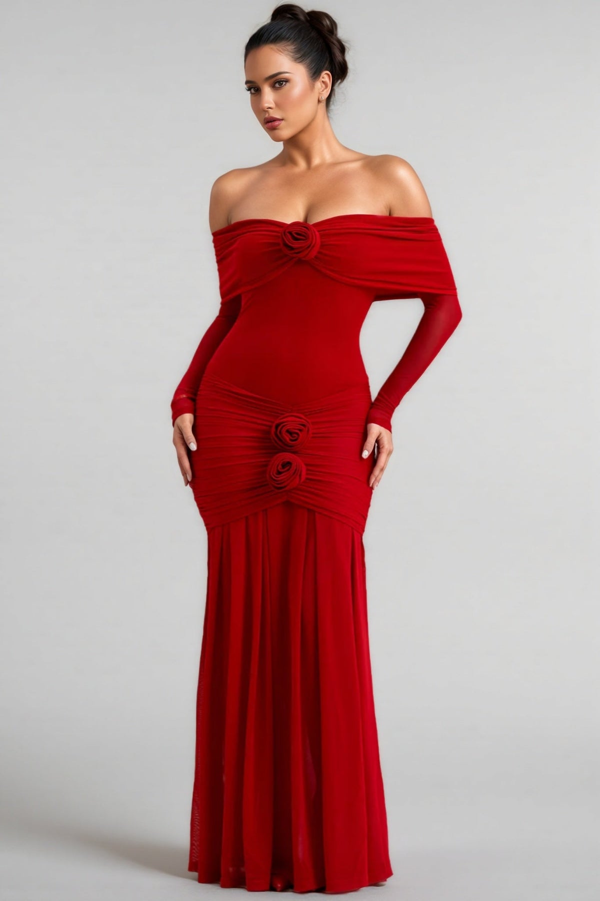 Mylesa Red 3d Maxi Dress
