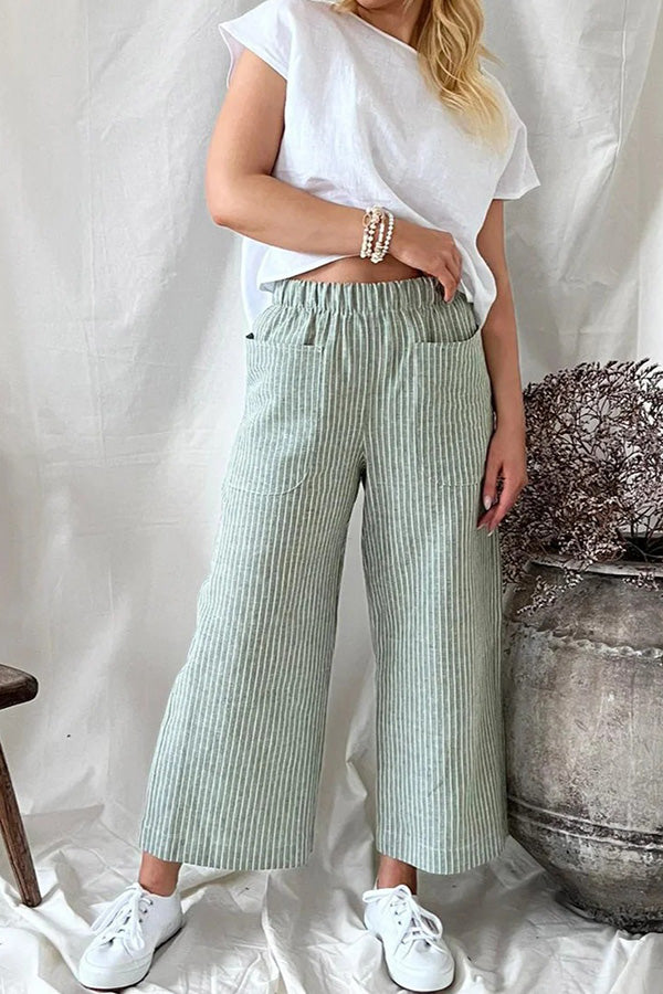 Cotton Linen Loose Straight Leg Pants Clothes