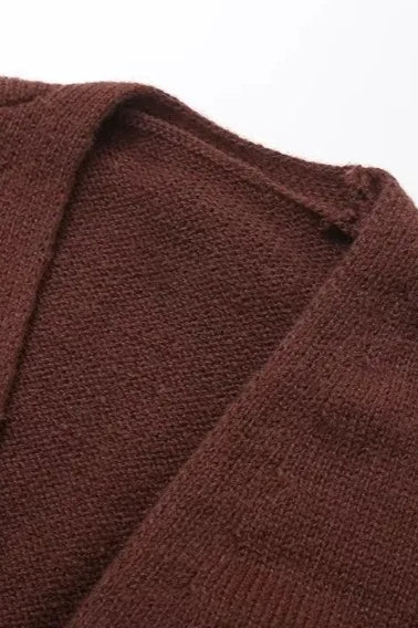 Button V-neck Knit Cardigan