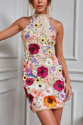 Wish Upon a Dream Applique Halter Mini Dress