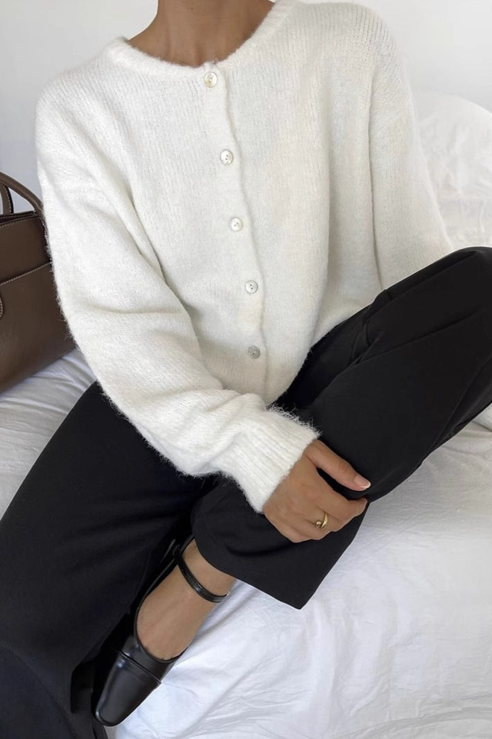 Color Wool Blend Cardigan