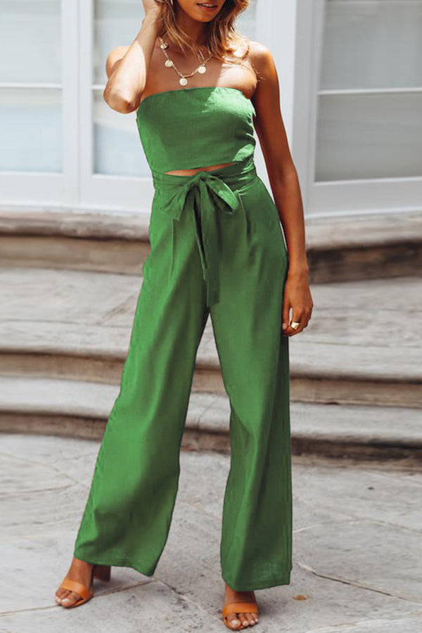 Summer Tube Top Strapless Jumpsuit
