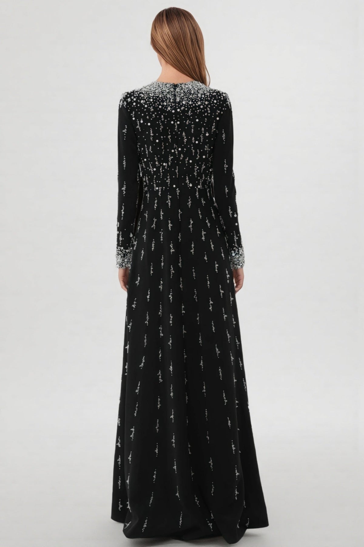 Jarety Long Sleeve Beaded Maxi Dress