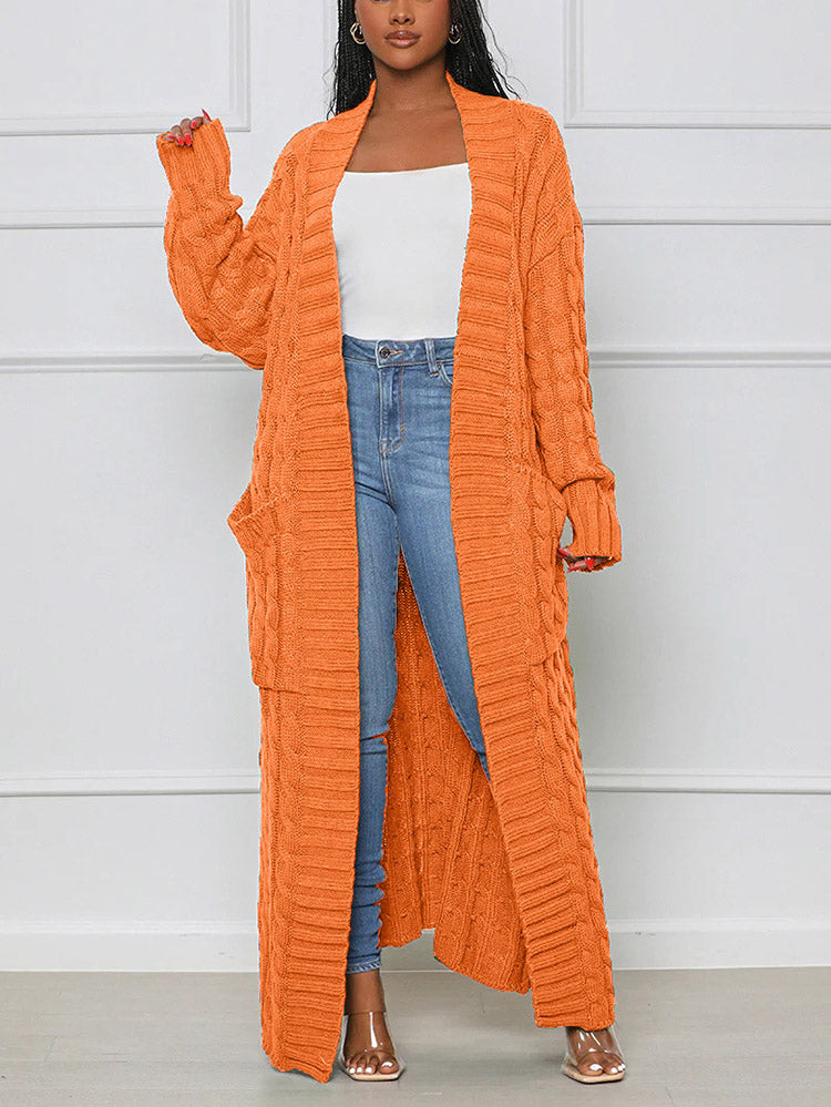 Knitted Graceful Open Front Cardigan