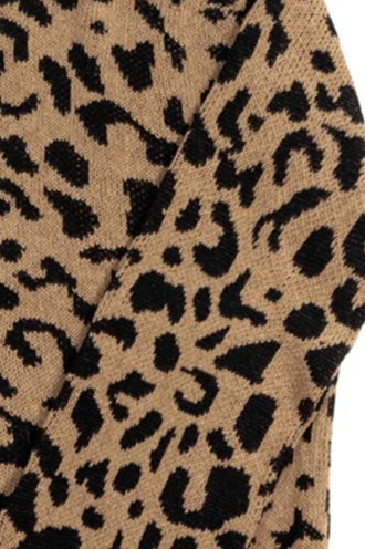 Loose O-neck Leopard Cardigan