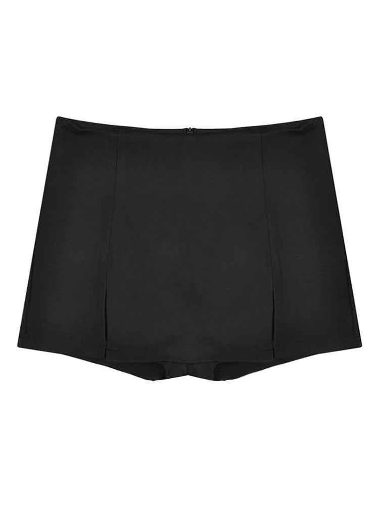 Split Shorts Skirt ’s Office Suit Skirt Summer New Black Mini A-line Pants Skirt High Waist Wide Leg Shorts