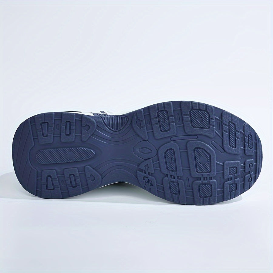 Sneakers Striped, Allseason Shoes With Thick Platform Sole, Breathable Mesh & Pvc Sole for Autumn & Spring Suitable for Stylish & Comfortable Everyday Wear Perfect Gift