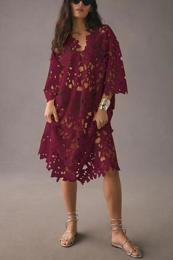 I Belong Here Eyelet Lace Cover Up Beach Midi Dress