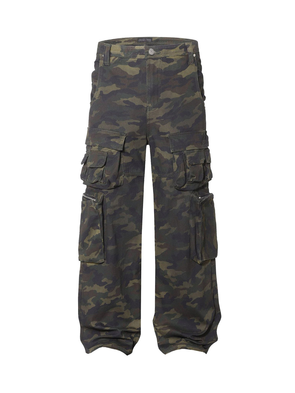 Camo Wide-leg Cargo Overalls - Style