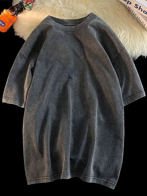 100% Combed Cotton T-shirt Acid Washed T Shirt for T-shirt Y2k Top Tee ’s Clothing
