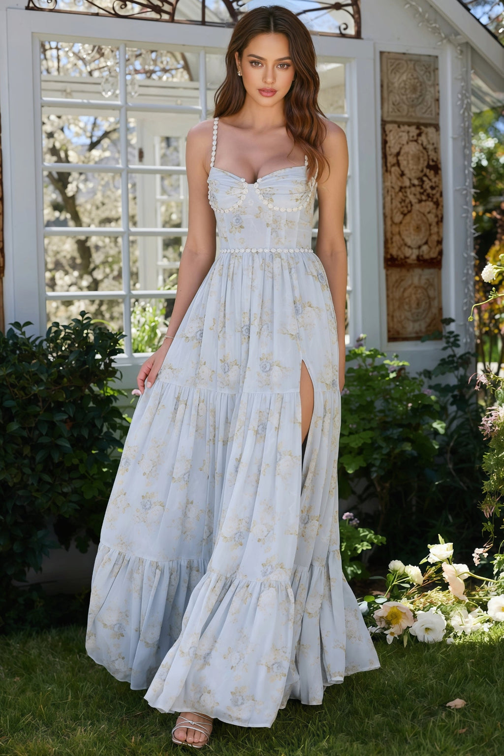 Kael Pearl Halter Maxi Dress