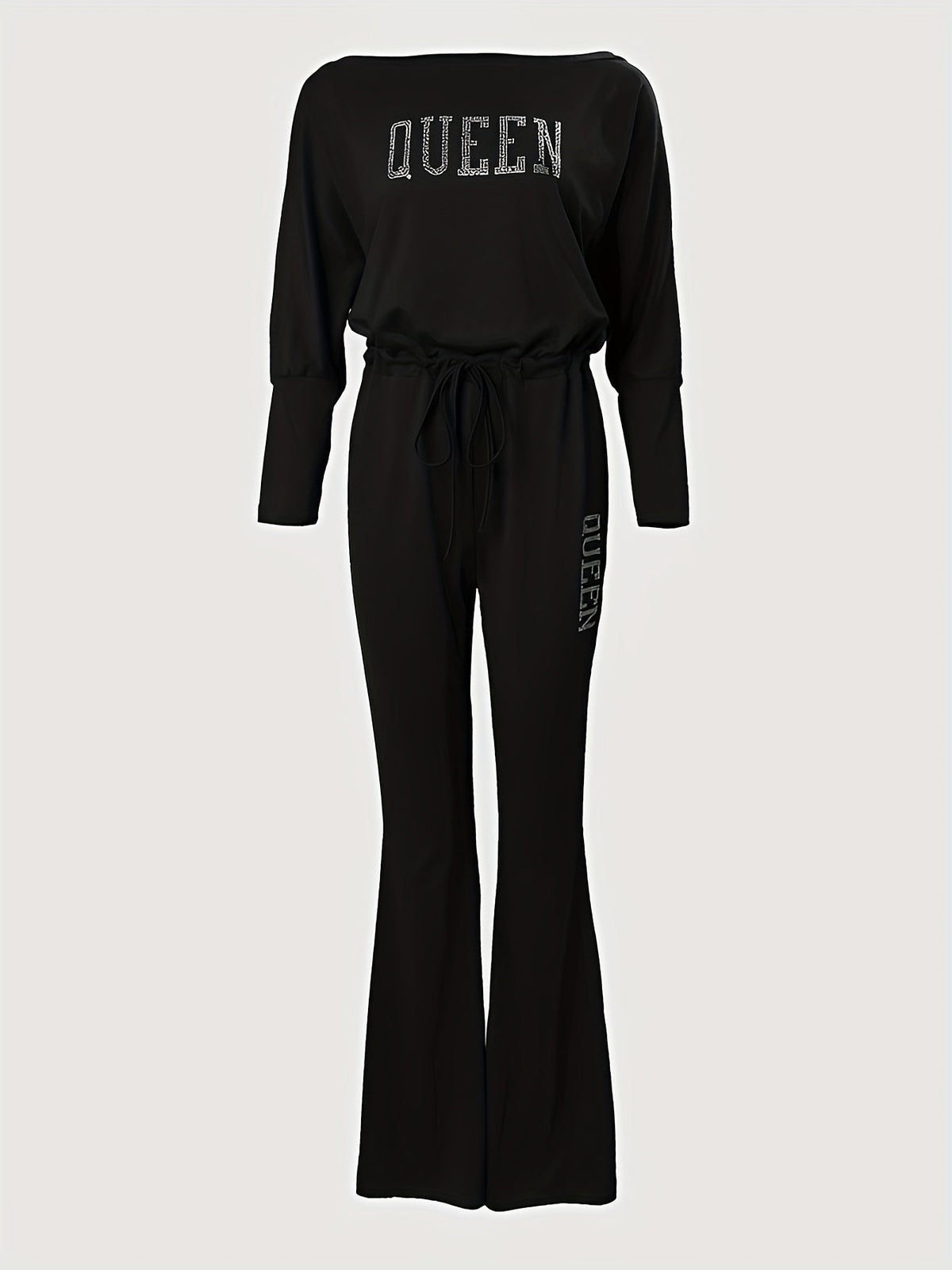 Queen Print Off Shoulder Jumpsuit Re7125