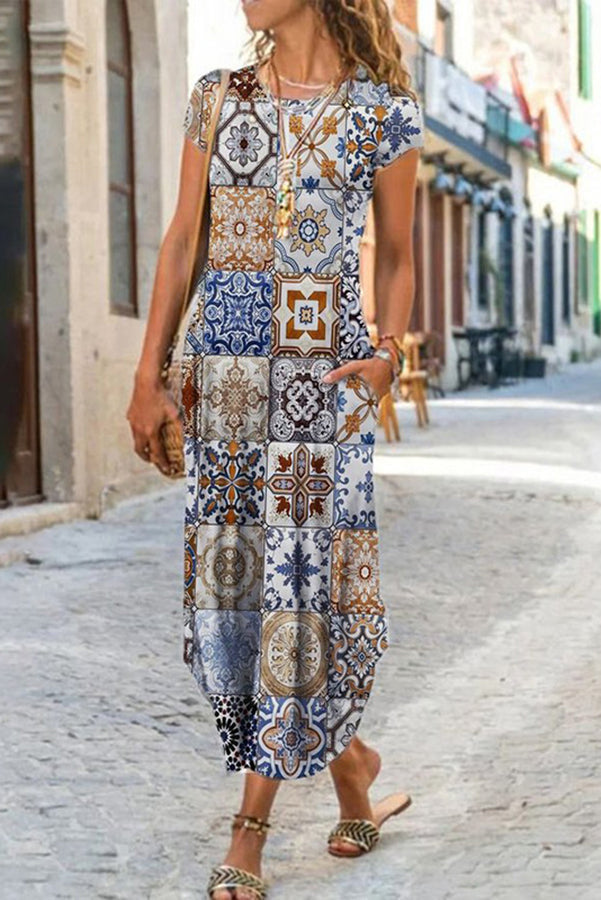 Ada Pocketed Daily /vacation Stretch Midi Dress