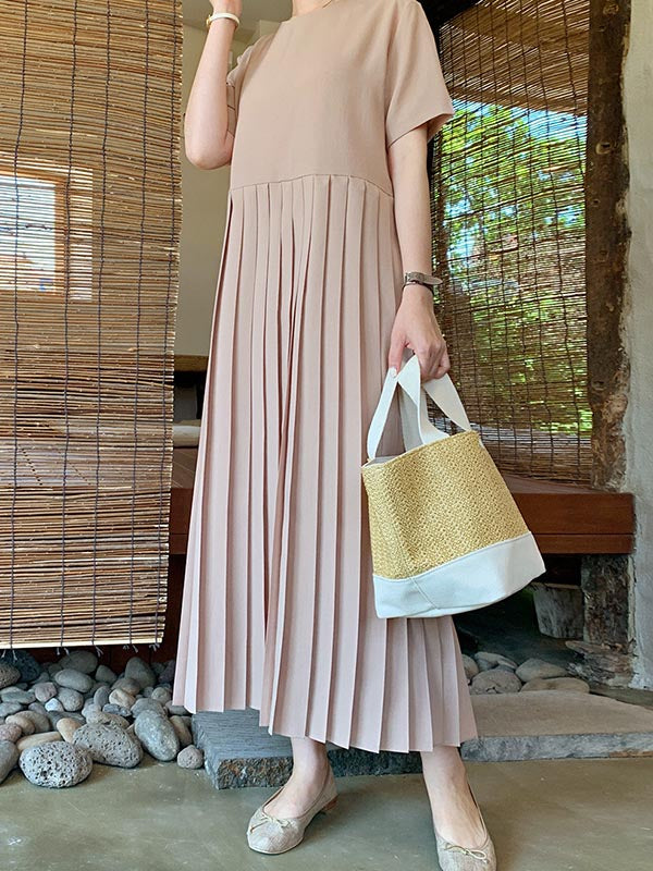 Urban Ruffled Split-joint High Waisted Short Sleeves Midi Dress